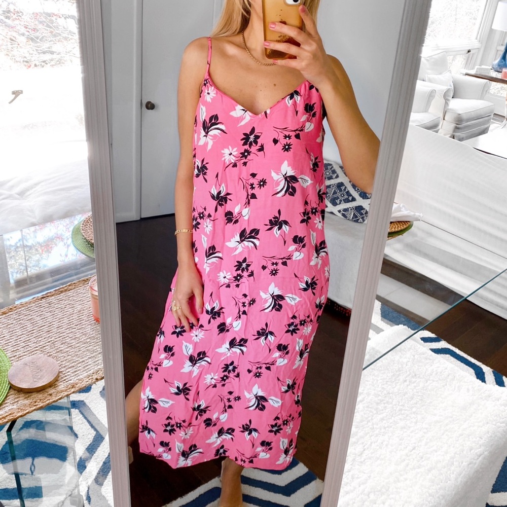 🌸 MARKS & SPENCER BOHO PINK MULTI SLIT MAXI DRESS!
